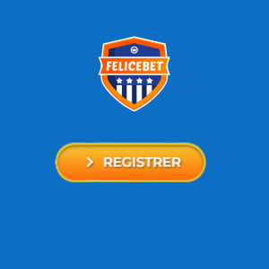 Felicebet-logo med knappen 'Registrer' fremhævet i orange.
