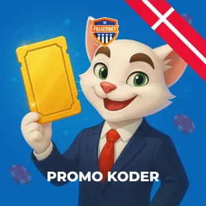 FeliceBet-kampagnekoder med FeliceBet-maskotten, der holder guld